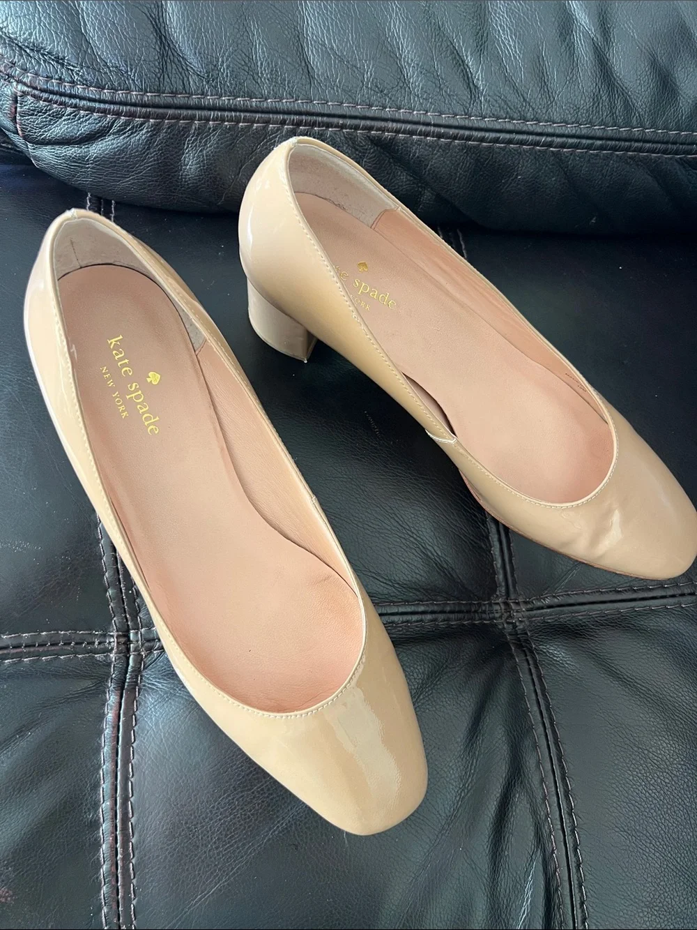 kate spade Nude Patent Leather Round-Toe Flats